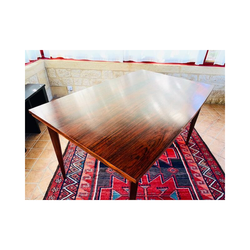 Large vintage rosewood extensible dining table 1960