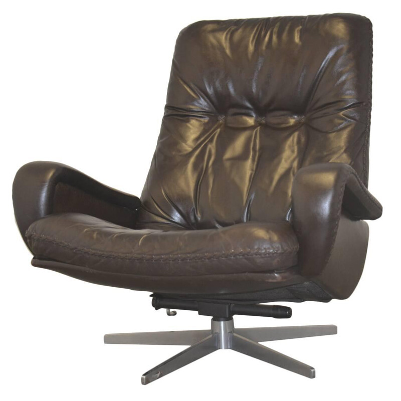 Fauteuil "S 231" De Sede en cuir marron foncé - 1960