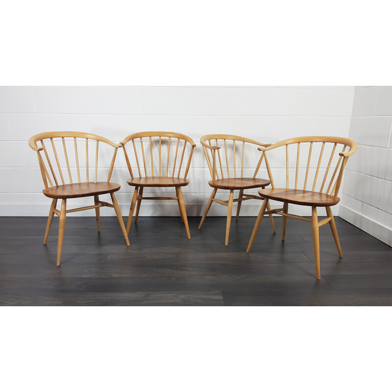 4 Vintage Horn Chairs Ercol Cow 1960s