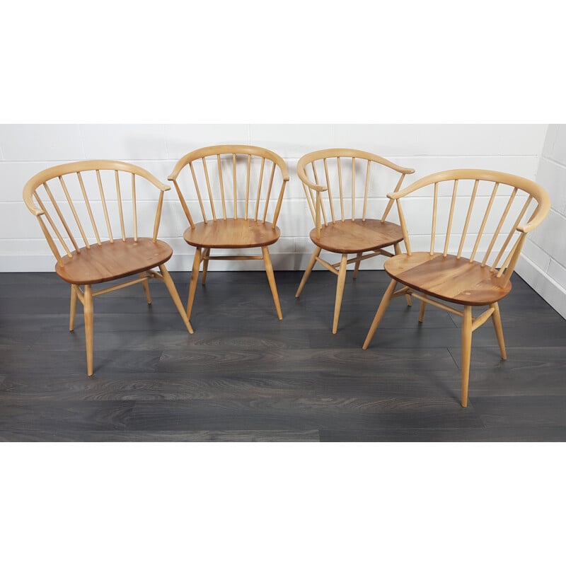 4 chaises vintage en corne Ercol Cow 1960