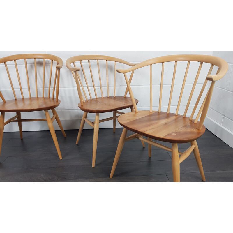 4 Vintage Horn Chairs Ercol Cow 1960s
