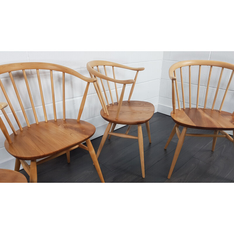 4 Vintage Horn Chairs Ercol Cow 1960s