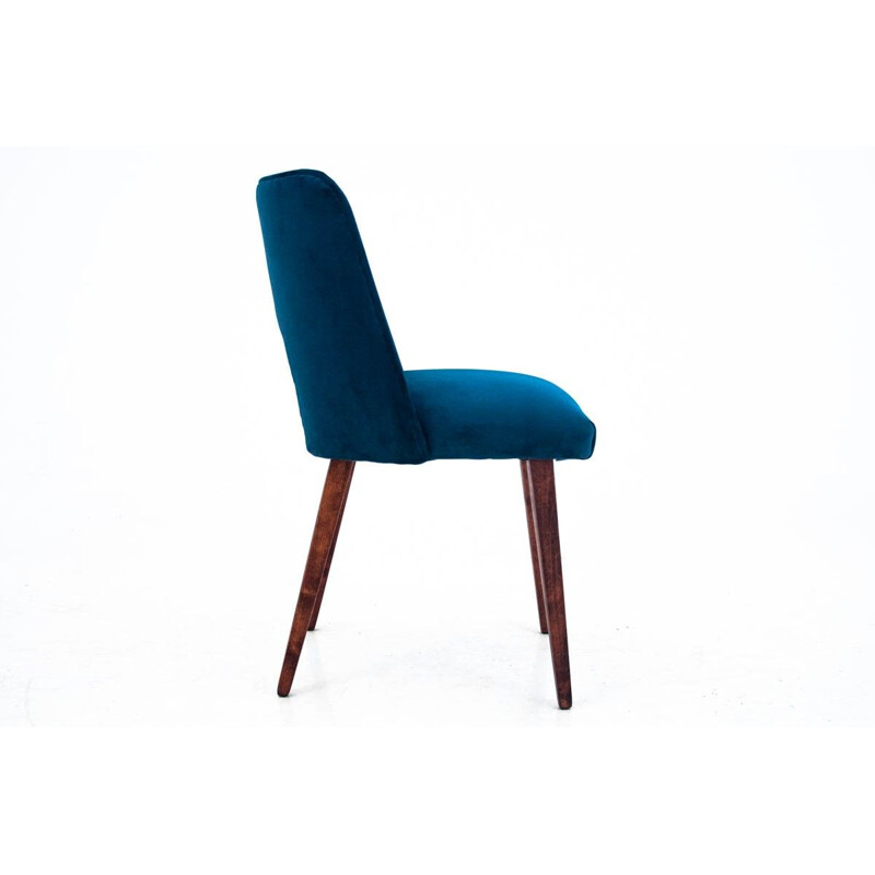 4 mid-century chairs in navy blue 1960s