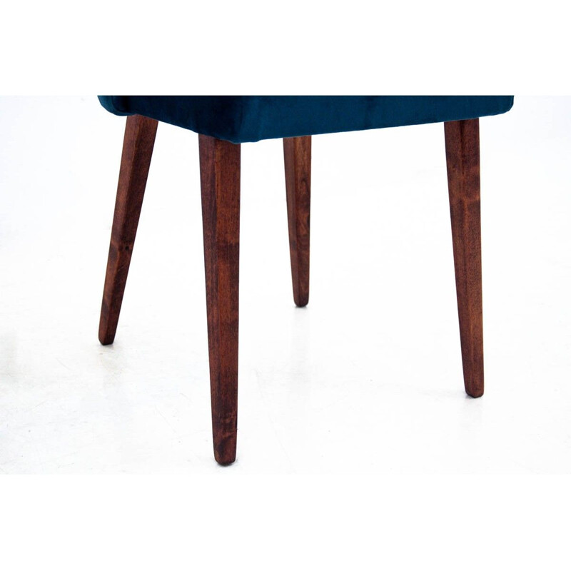 4 mid-century chairs in navy blue 1960s