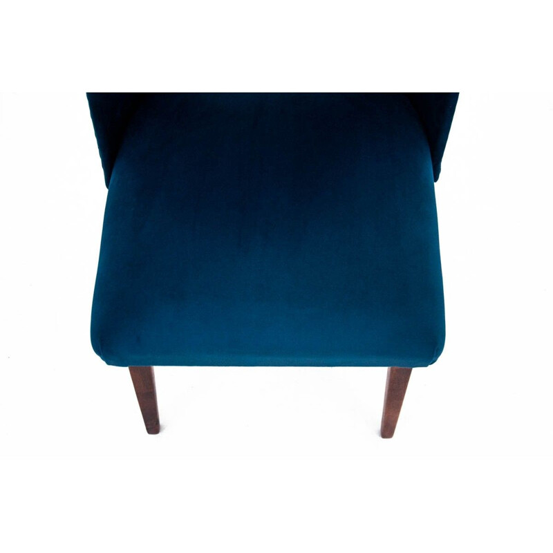 4 mid-century chairs in navy blue 1960s