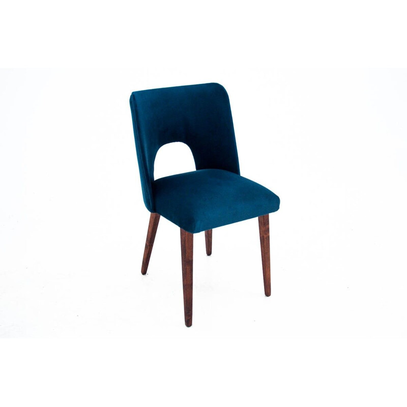 4 mid-century chairs in navy blue 1960s