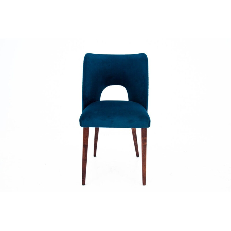 4 mid-century chairs in navy blue 1960s