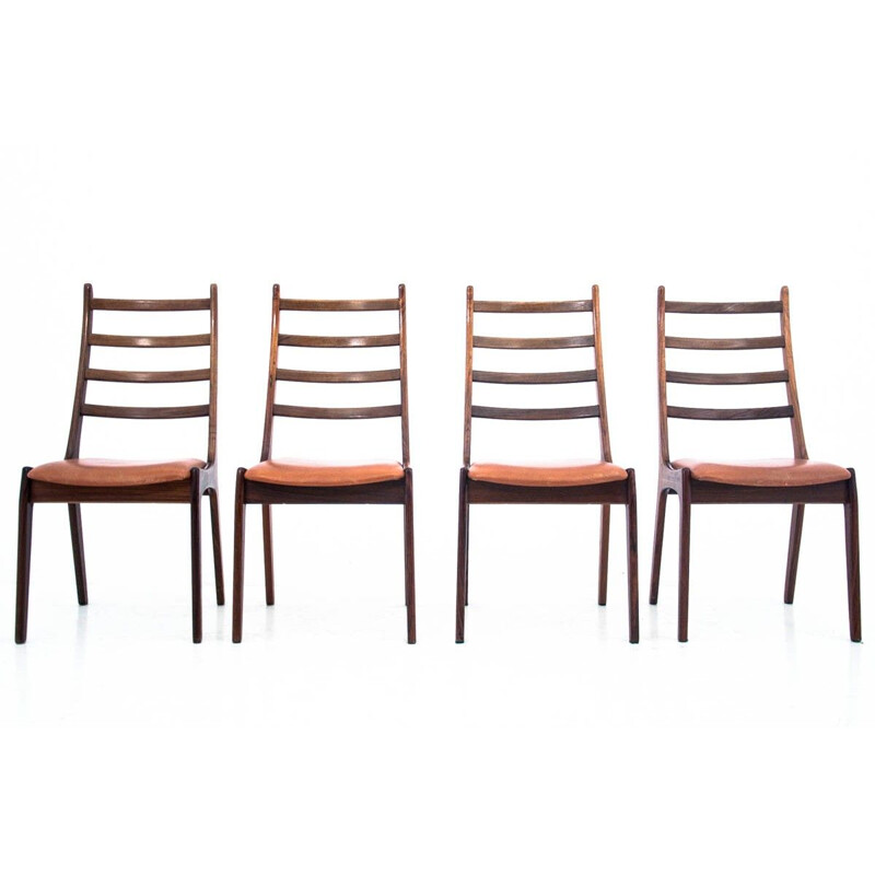 4 chaises vintage en palissandre par Kai Kristiansen, 1960