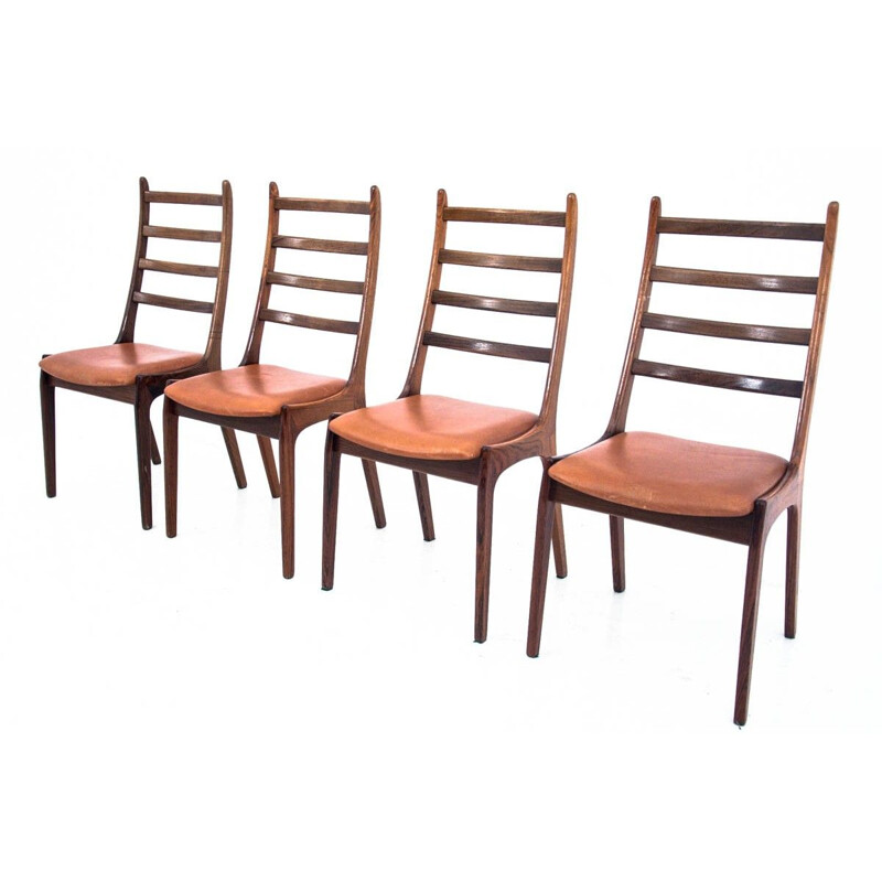 4 cadeiras de pau-rosa vintage por Kai Kristiansen, 1960