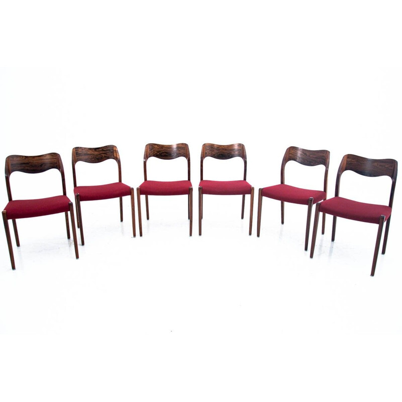 6 chaises vintage en palissandre Niels O. Møller, Danemark 1960