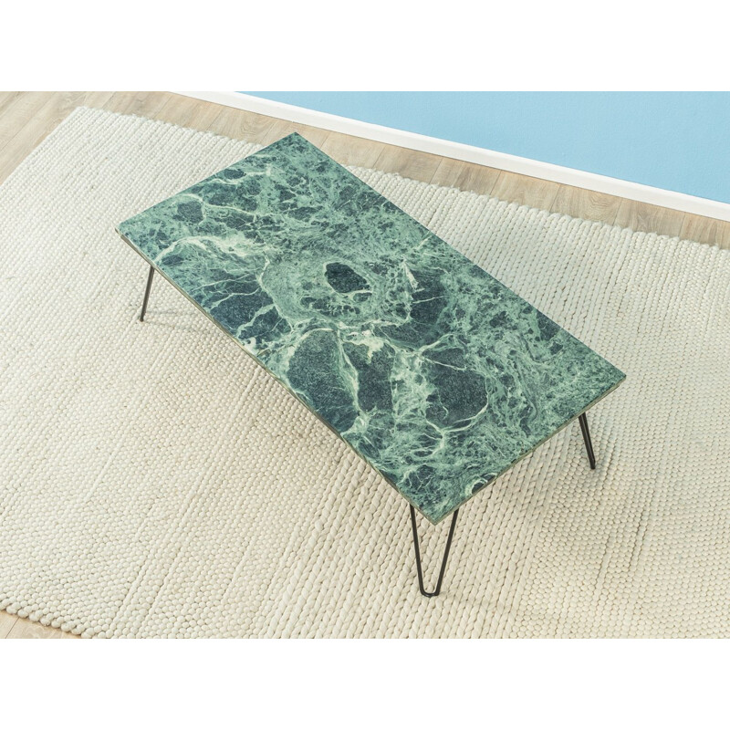 Vintage coffee table marble in green and cream tones 1960s