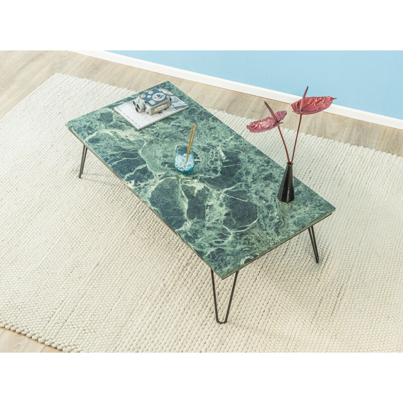 Vintage coffee table marble in green and cream tones 1960s