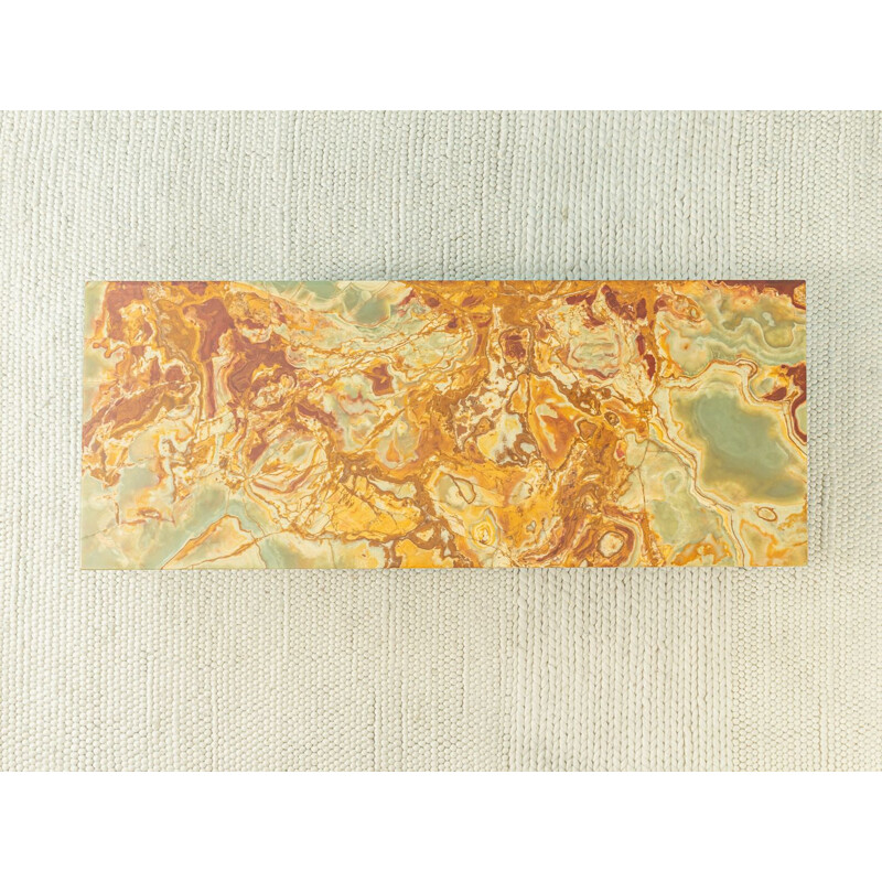 Table basse vintage en marbre onyx brun 1960