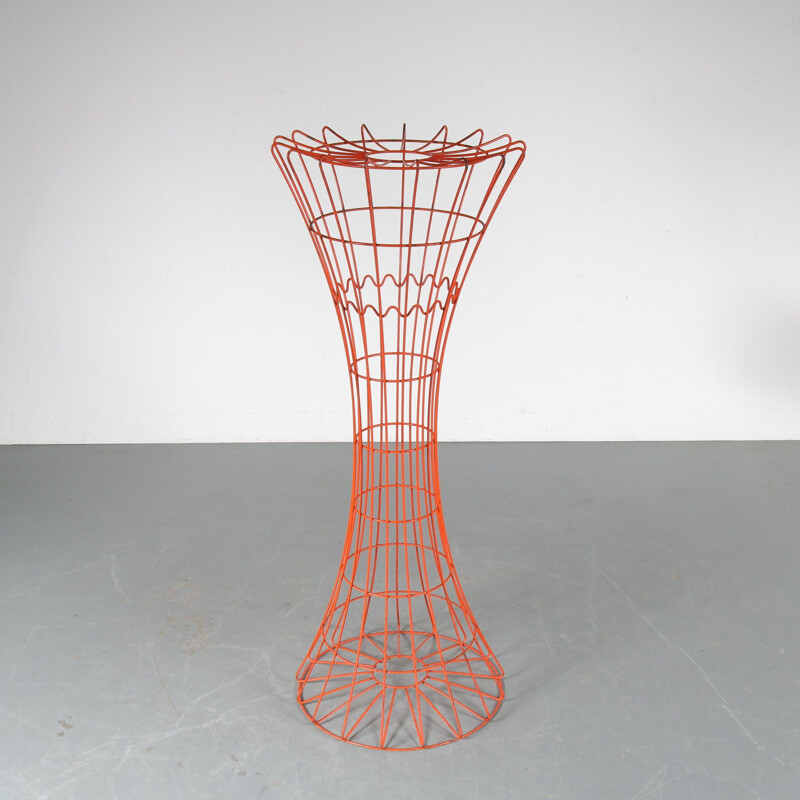 Vintage orange wire coat rack by Verner Panton for Fritz Hansen, Denmark 1960