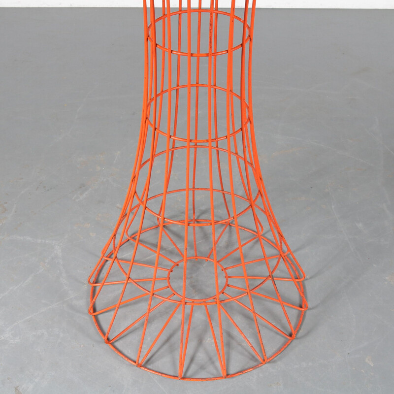 Vintage orange wire coat rack by Verner Panton for Fritz Hansen, Denmark 1960