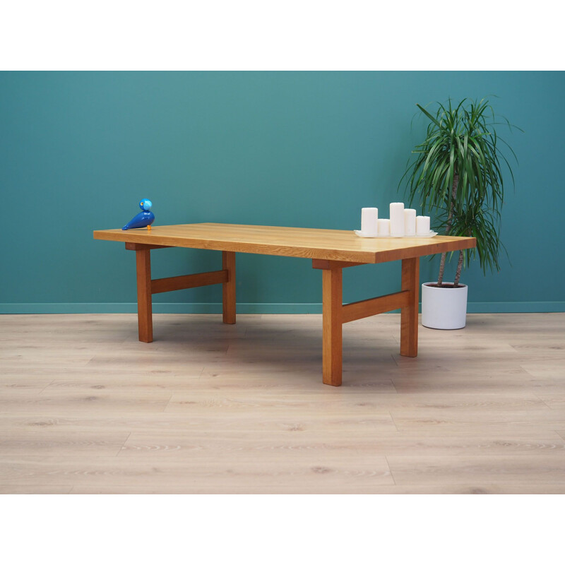 Vintage coffee table in solid ash, Denmark 1980