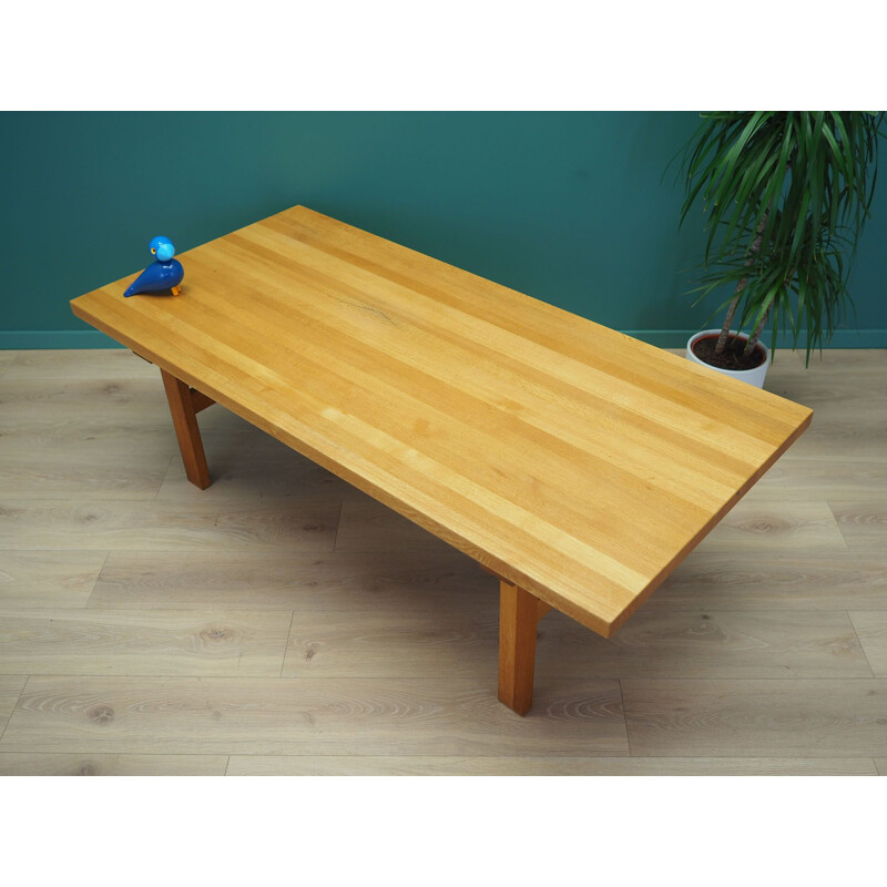 Vintage coffee table in solid ash, Denmark 1980