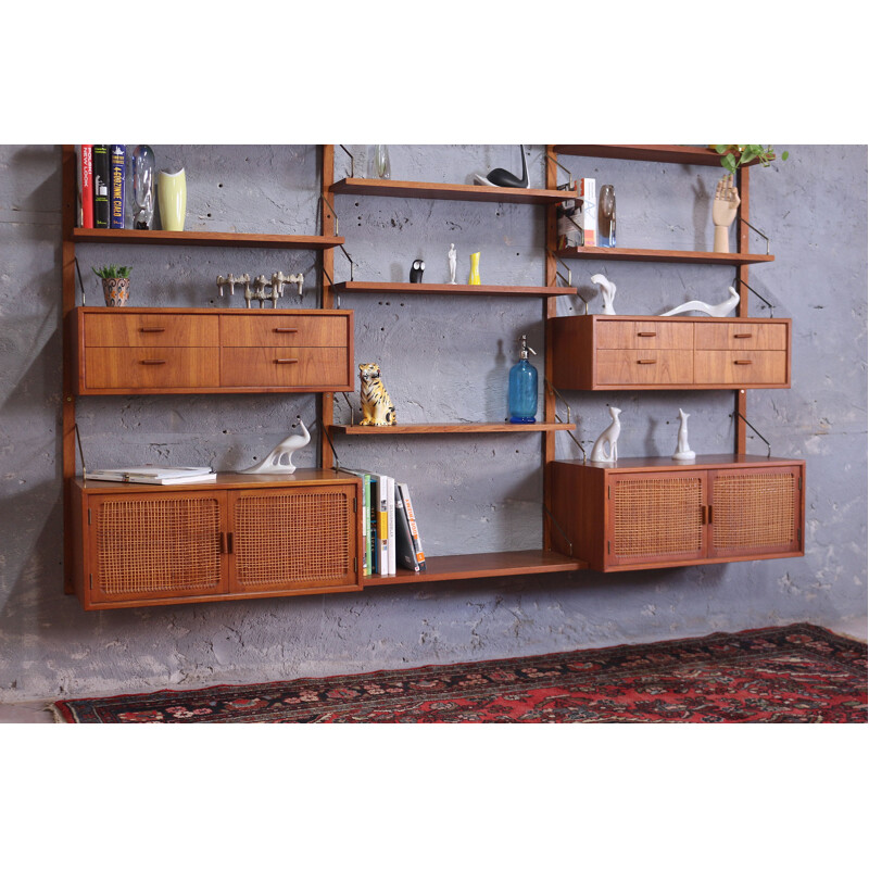 Mid Century Teak Wall Unit by Gustav Bahus, Norway 1960s