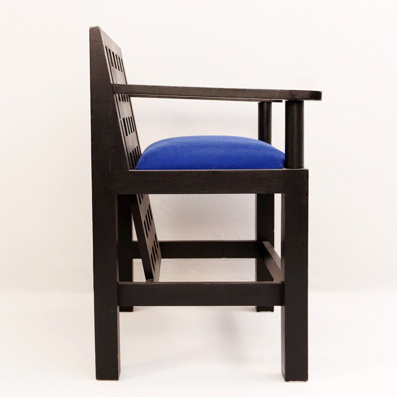 Juego de 6 sillas postmodernas vintage de madera negra
