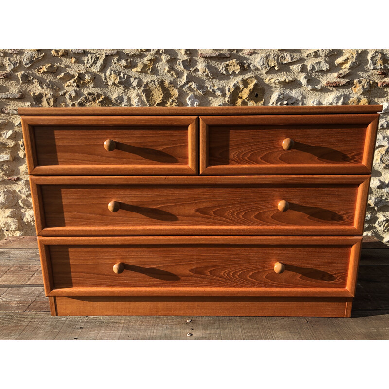 Vintage 4 drawer teak chest by G Plan, 1980