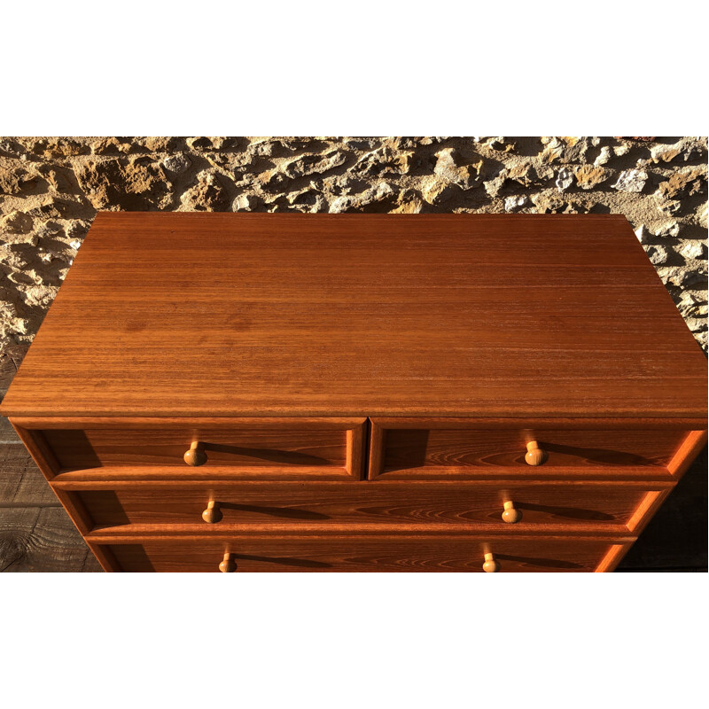 Vintage 4 drawer teak chest by G Plan, 1980