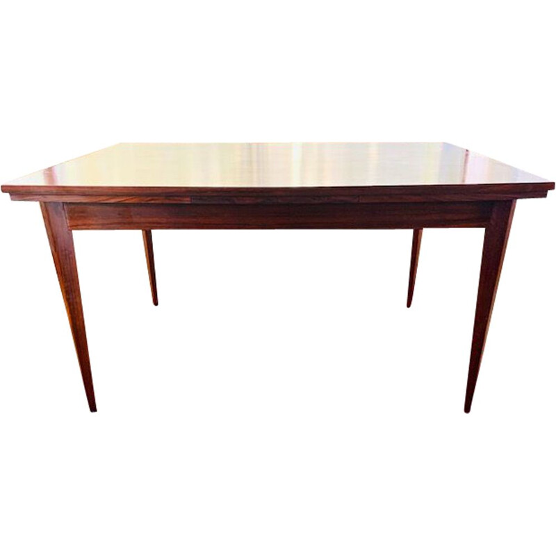 Large vintage rosewood extensible dining table 1960