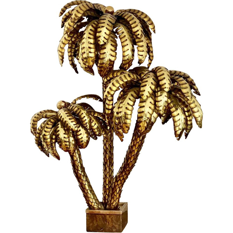 Vintage Giant Palm Tree Floor Lamp by Maison Jansen France 1970