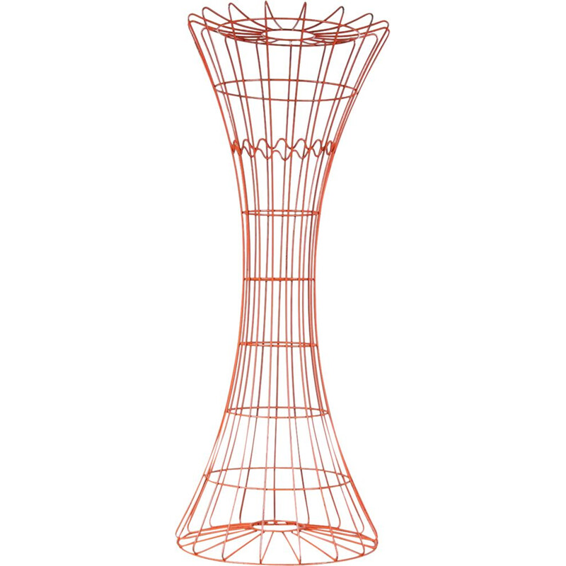 Vintage-Garderobenständer aus orangefarbenem Metalldraht von Verner Panton für Fritz Hansen, Dänemark 1960