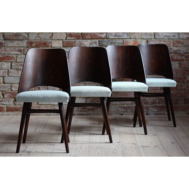Set di 4 sedie vintage di R. Hofman per TON, modello 514, New Sahco 1960