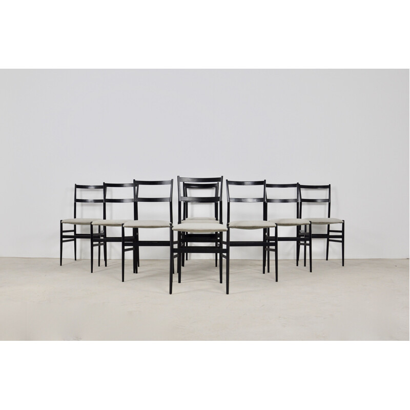 Set of 9 vintage Superleggera chairs by Gio Ponti for Cassina 1950