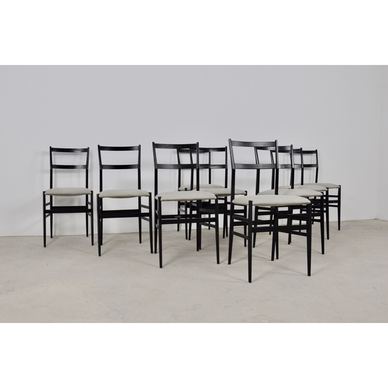 Set of 9 vintage Superleggera chairs by Gio Ponti for Cassina 1950