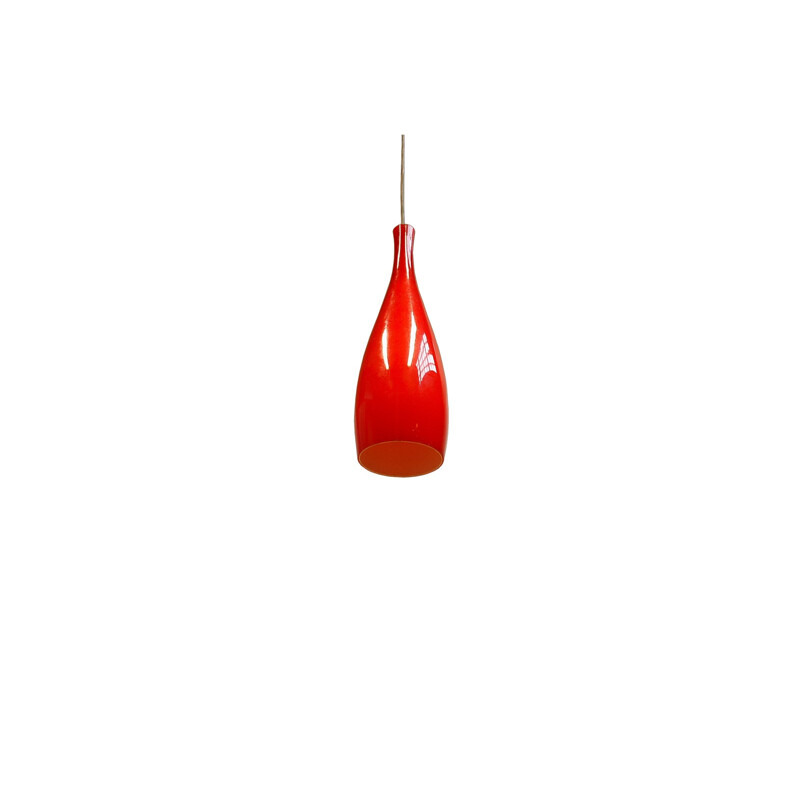 Fog and Morup hanging lamp in opal glass, Jacob BANG - 1960s
