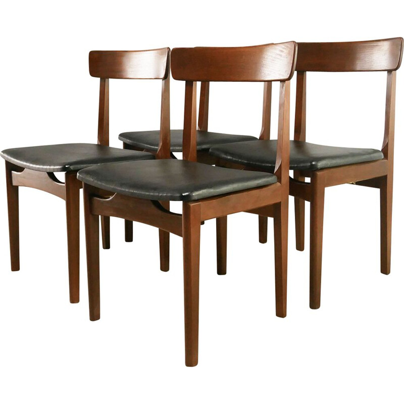 Set of 4 mid century dining chairs 1970s