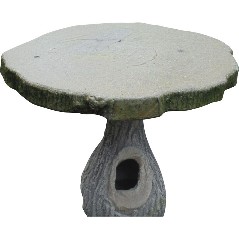 Vintage cement garden table imitating the tree 1930's