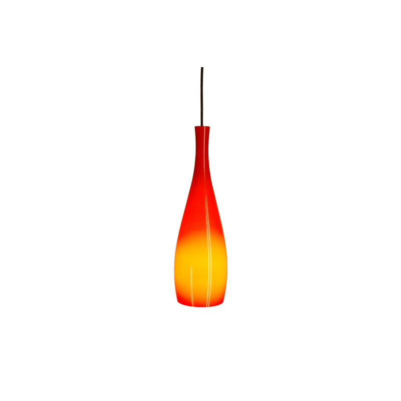 Fog and Morup hanging lamp in opal glass, Jacob BANG - 1960s