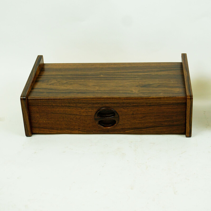 Pair of rosewood hanging bedside tables 1950's