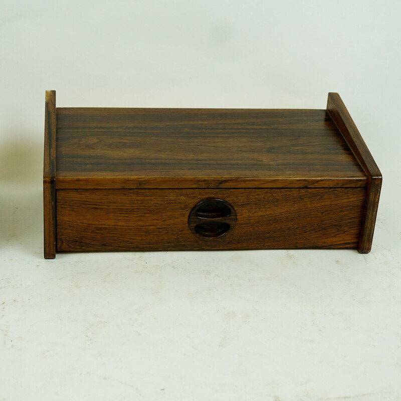 Pair of rosewood hanging bedside tables 1950's