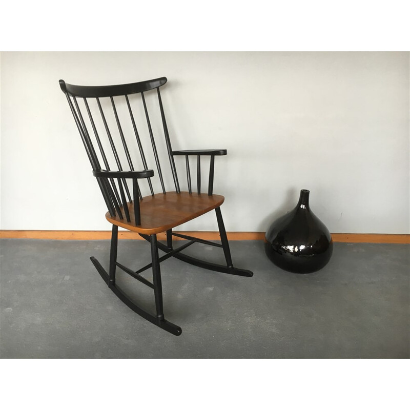 Mid-century rocking chair in wood and teak - 1960s