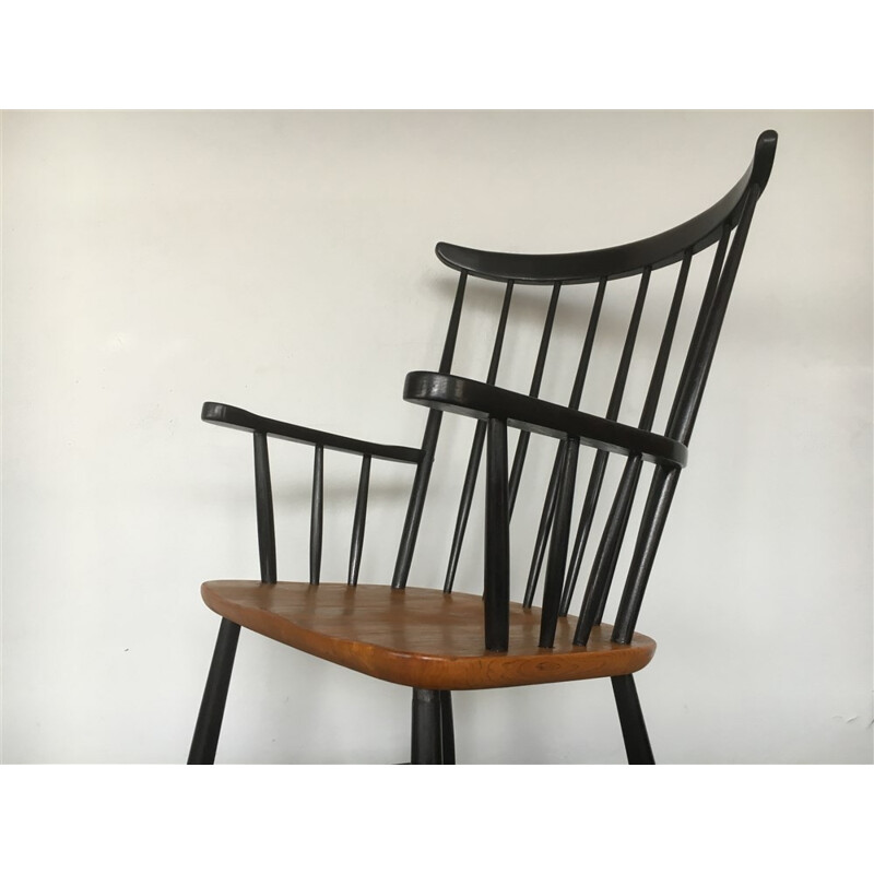 Rocking chair vintage en teck - 1960