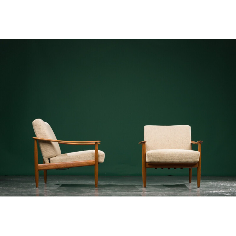 Pair of vintage teak armchairs Antimott for Walter Knoll, 1960