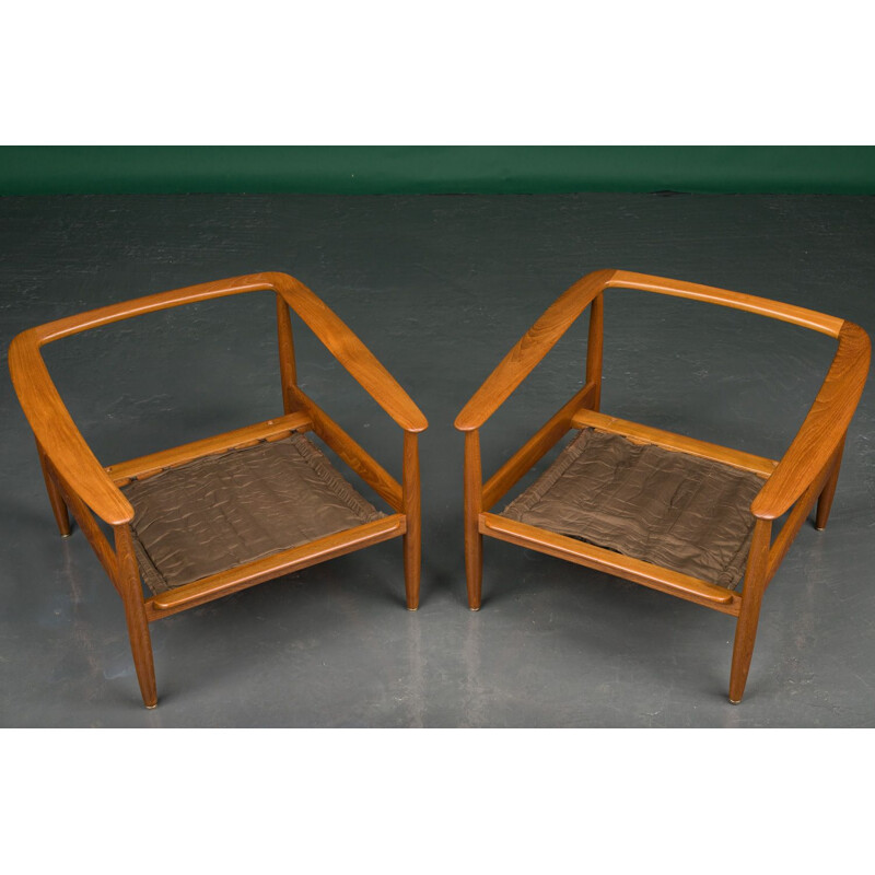 Pair of vintage teak armchairs Antimott for Walter Knoll, 1960