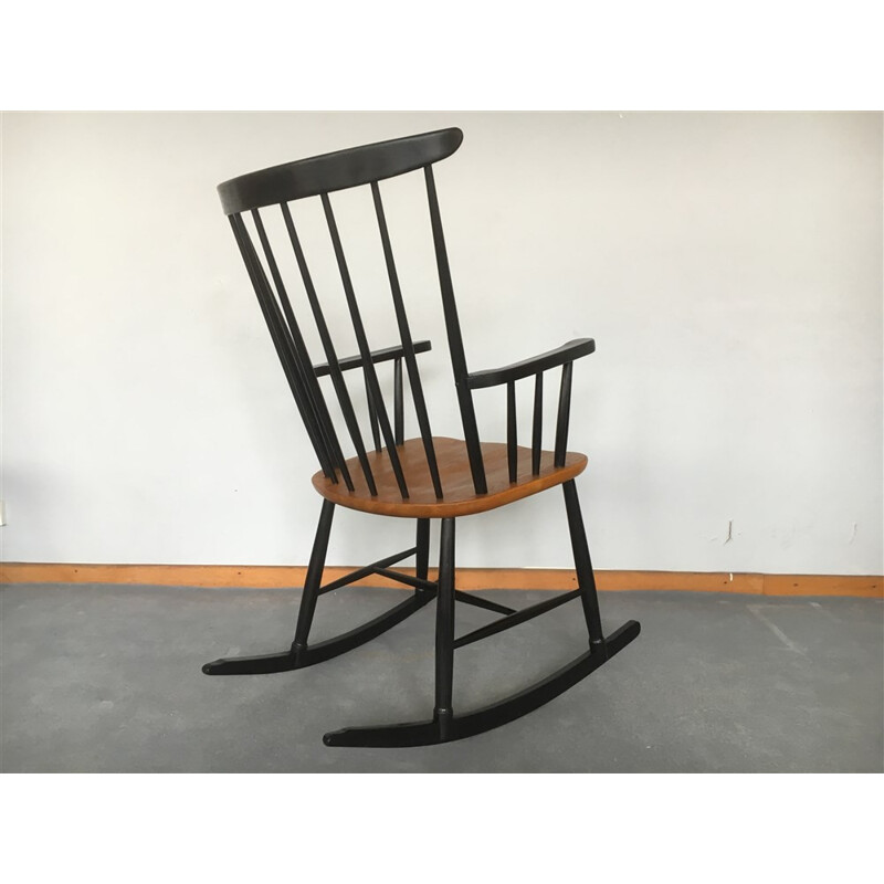 Rocking chair vintage en teck - 1960