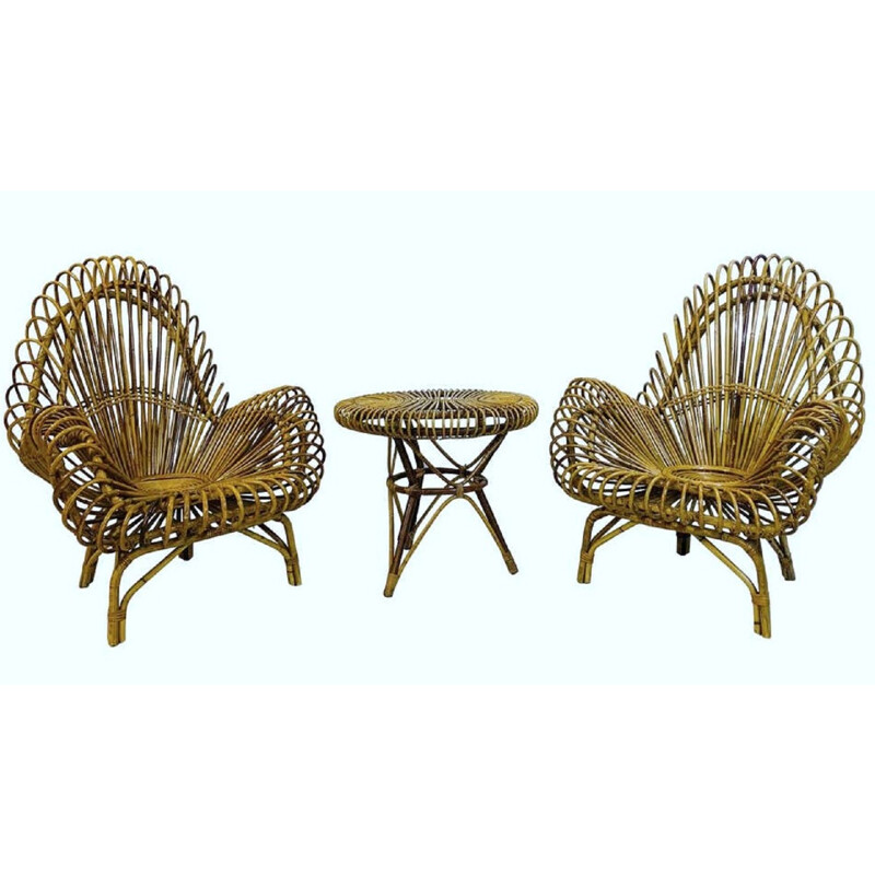 Vintage bamboo garden set, Italy 1960