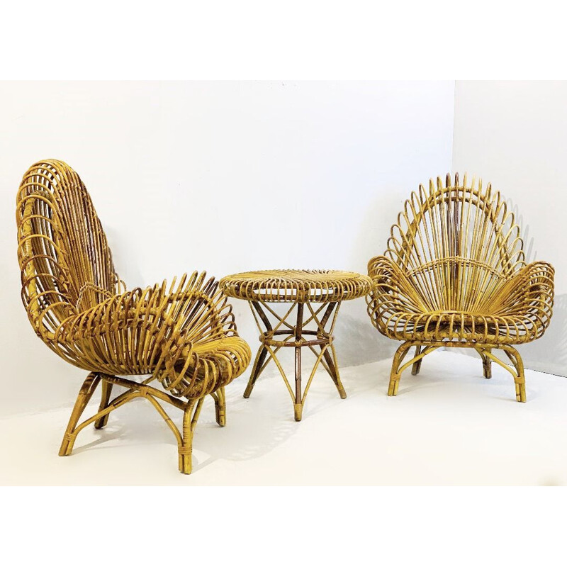 Vintage bamboo garden set, Italy 1960