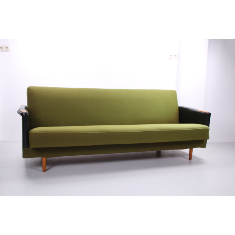  Vintage green sofa bed, Scandinavia 1960