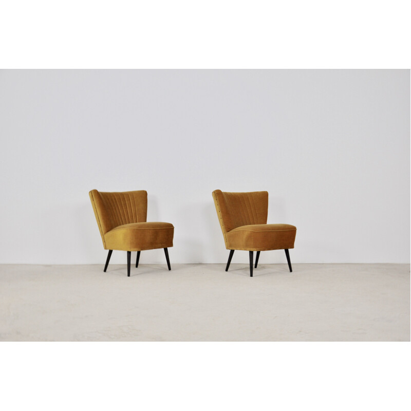Pair of vintage cocktail armchairs 1960