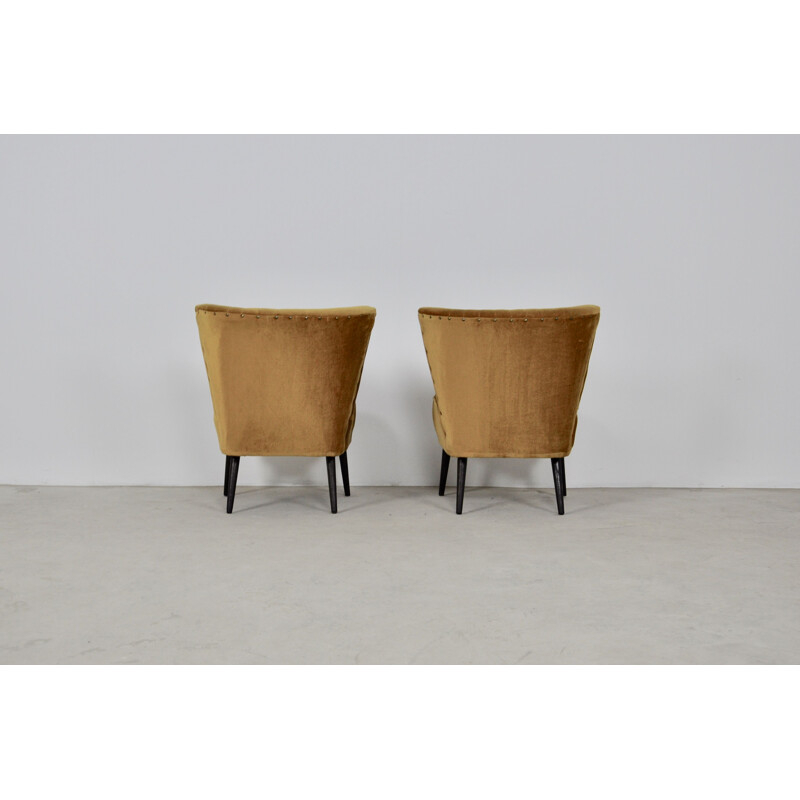 Pair of vintage cocktail armchairs 1960