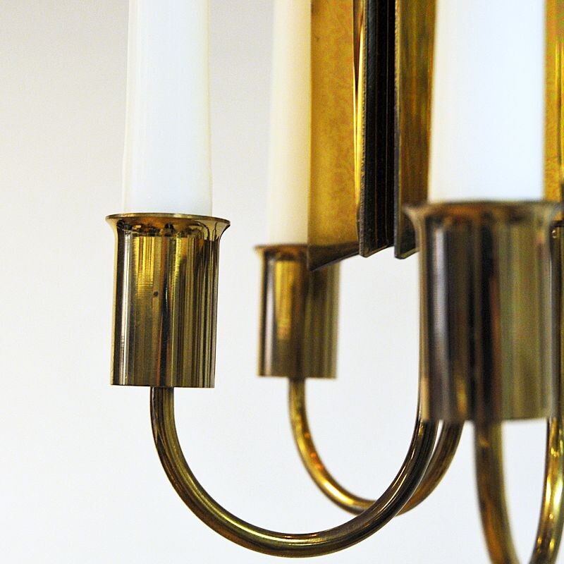 Vintage brass pendant lamp from Pierre Forsell for Skultuna, Sweden 1960