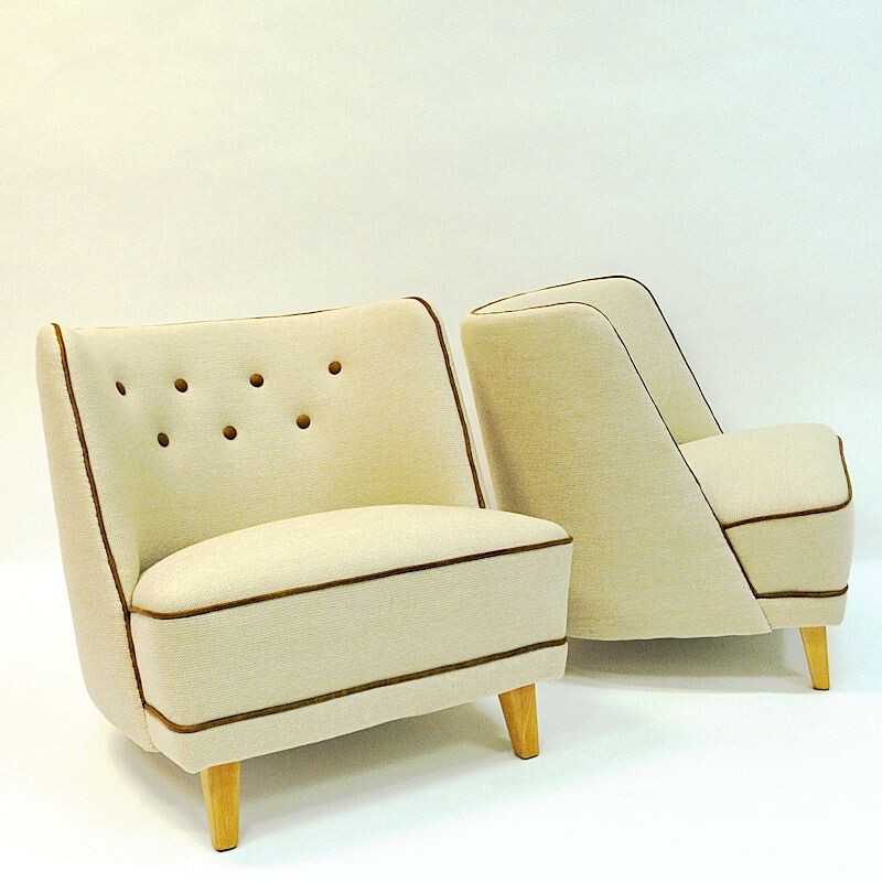 Pair of Easy vintage armchairs by Møller & Stokke, Norway 1940