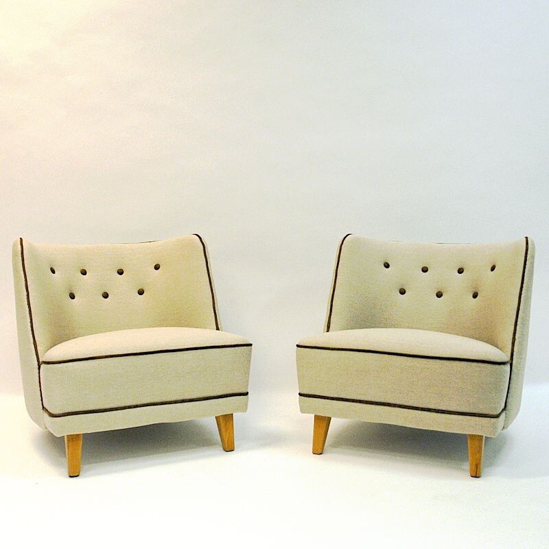 Pair of Easy vintage armchairs by Møller & Stokke, Norway 1940